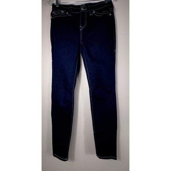 True Religion Jennie Curvy Mid Rise Skinny Jeans Dark Wash Womens 26 - Picture 1 of 6